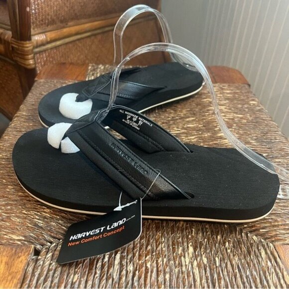 Black Flip Flops with Quilted Strap with Arch Support Size 8 - Picture 11 of 11